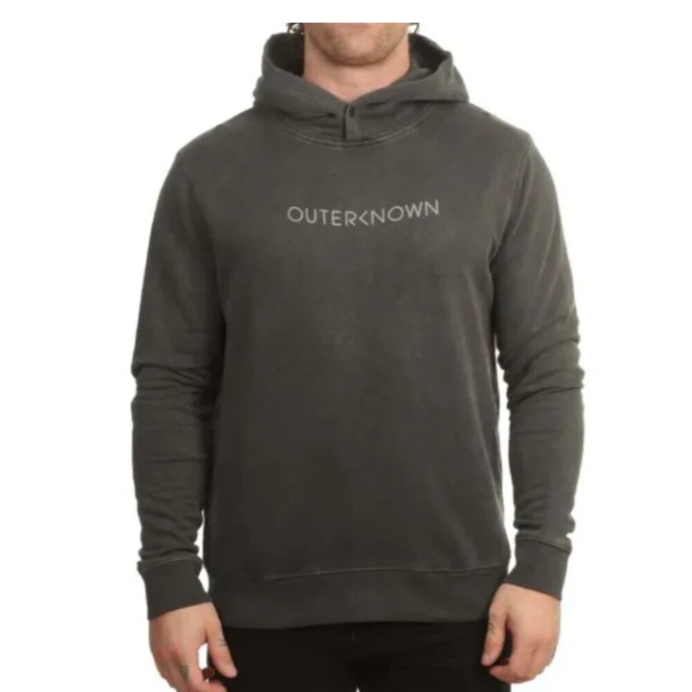 Outerknown OK Wordmark Gray Organic Snap Hoodie M - Picture 4 of 8